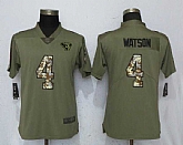 Women Nike Texans 4 Deshaun Watson Olive Camo Salute To Service Limited Jersey,baseball caps,new era cap wholesale,wholesale hats